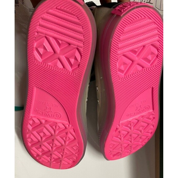 Chuck Taylor All Star Hi 170137C Beige Pink Sole Teal Laces Size 10 M 12 W - Picture 5 of 7